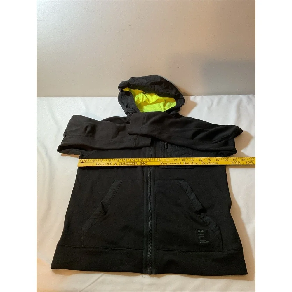 Athletic Works Childs Size L 10-12 Black And Green Hooded Jacket H36